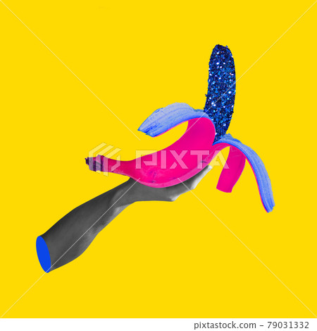 Contemporary art collage and modern design. Summer mood. Cocktail party. Concept of idea, inspiration, creativity and art. 79031332