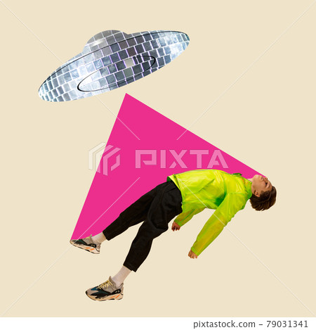 Contemporary art collage and modern design. Summer mood. Cocktail party. Concept of idea, inspiration, creativity and beauty. 79031341