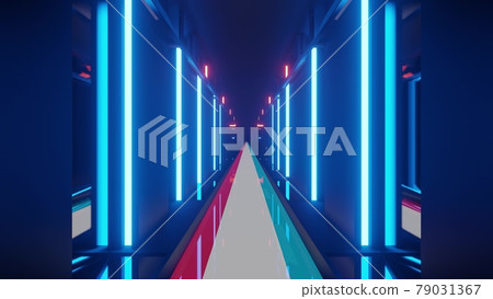 Luxembourg flag in 4K UHD 3d illustration of corridor 79031367