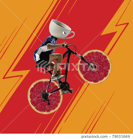 Modern design, contemporary art collage. Inspiration, idea, trendy urban magazine style. 79031669