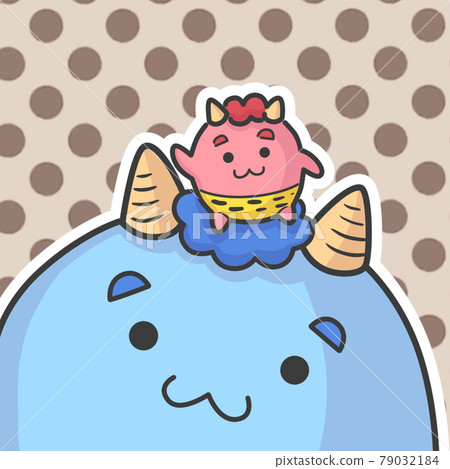 Cute blue demon-dot Cute blue demon-dot 79032184