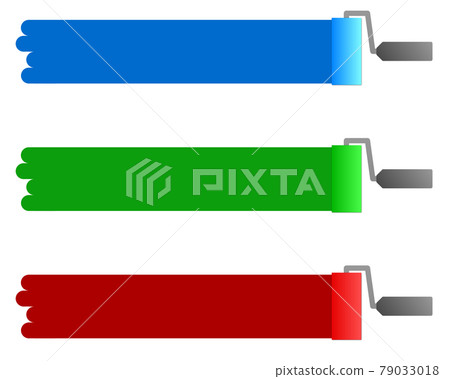 Illustration of applying oil-based paint with a roller 79033018