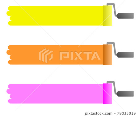 Illustration of applying oil-based paint with a roller 79033019