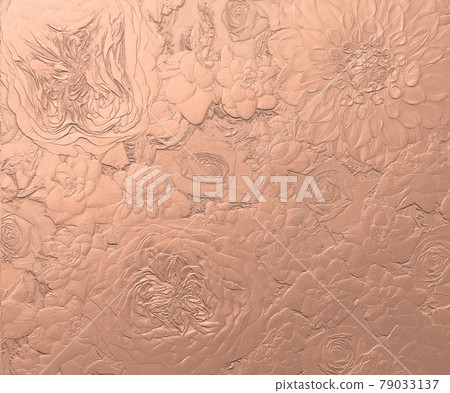 Embossed metallic floral background. Gerbera, dahlia, rose Embossed metallic floral background. Gerbera, dahlia, rose 79033137