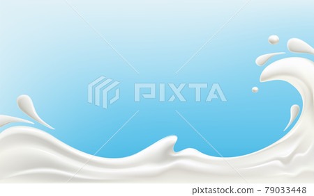 Splash milk background. Splash of white liquid for the design of advertising labels Splash milk background. Splash of white liquid for the design of advertising labels 79033448