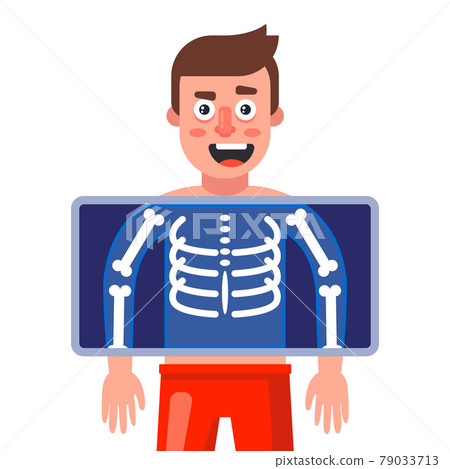 a man is given an X-ray to detect diseases. a man is given an X-ray to detect diseases. 79033713