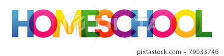 Homeschool word vector illustration. Colored rainbow text. Vector banner. Corporate concept. Gradient Text. Transparency Letters. Vector illustration Homeschool word vector illustration. Colored rainbow text. Vector banner. Corporate concept. Gradient Text. Transparency Letters. Vector illustration 79033746