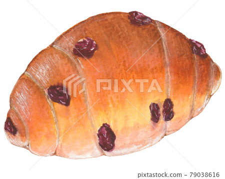 Hand-painted food and drink menu raisin rolls 79038616