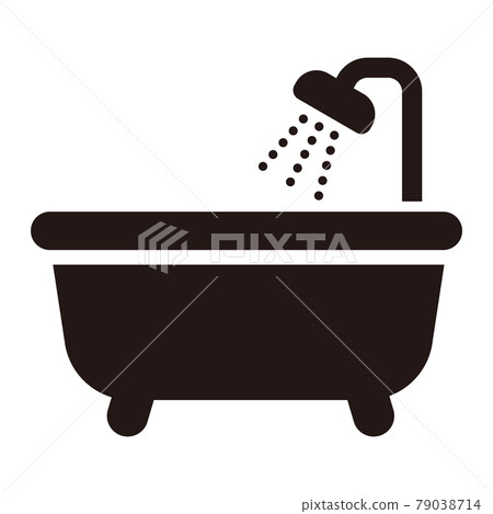 Bath icon illustration / white background - Stock Illustration ...