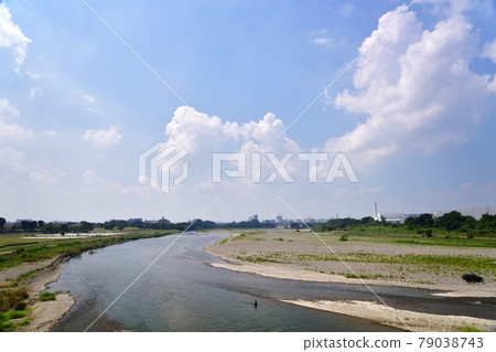 Sagami River summer sky scenery 79038743
