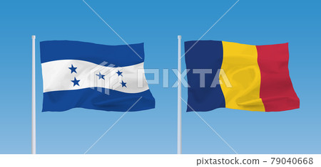 Romanian and Honduras flags 79040668