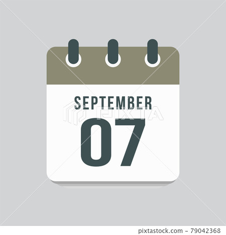 Icon day date 7 September, template calendar page Icon day date 7 September, template calendar page 79042368