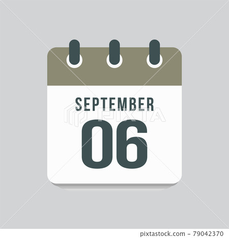 Icon day date 6 September, template calendar page Icon day date 6 September, template calendar page 79042370