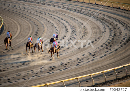 Horse racing dirt course curve Horse racing dirt course curve 79042727