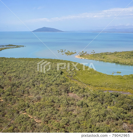 Aerial View Of Creek System Flowing From Ocean Aerial View Of Creek System Flowing From Ocean 79042965