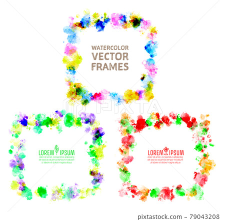 Watercolor splash frame 79043208