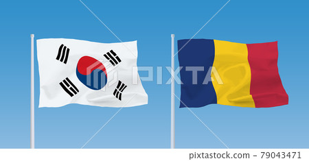 Korean and Romanian flags 79043471