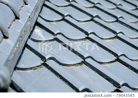 Japanese roof tiles seen from above 79043565