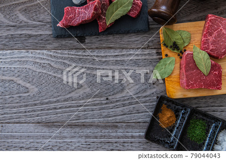 Meat cooking tableware Beef cooking image material 79044043