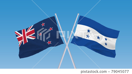 Flags of New Zealand and Honduras 79045077