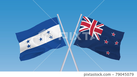 Flags of New Zealand and Honduras 79045079