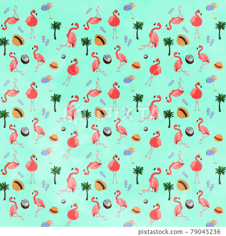 Summer image 火烈鳥圖案 翡翠綠 Ver Summer image 火烈鳥圖案 翡翠綠 Ver 79045236