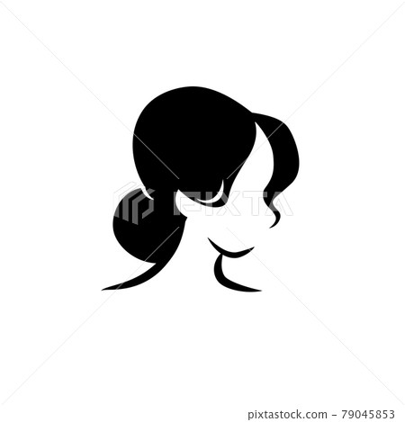 Beautiful young lady profile portrait isolated.  79045853