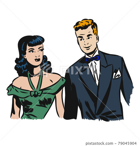 Vector Comic Book View of Characters Facial Expression 79045904