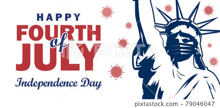 Happy Independence day 4th of July banner with statue of liberty. 79046047