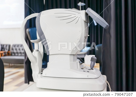 Ophthalmology clinic equipment Slit lamp examination. Biomicroscopy, non-mydriatic retinal camera, phoropter. Ophthalmology clinic equipment Slit lamp examination. Biomicroscopy, non-mydriatic retinal camera, phoropter. 79047107