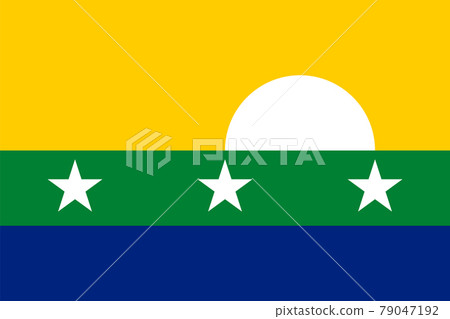 Nueva Esparta Island flag in real proportions and colors, vector 79047192