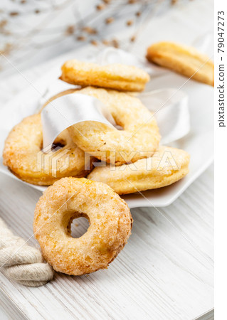 Group of Butter Biscuits Round Shape, Shortbread 79047273