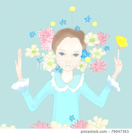 鮮花包圍的女人 鮮花包圍的女人 79047363
