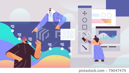 arabic designers team creating website user interface graphic design UI creative service concept 79047479