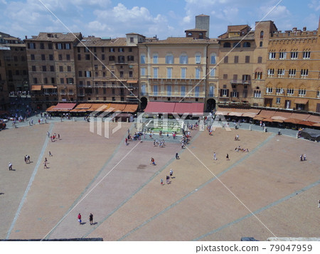 World heritage Italy Siena from the Tower of Mangia to Piazza del Campo 79047959