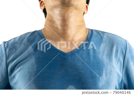 Armpit the sweat and male body odor white background Armpit the sweat and male body odor white background 79048146