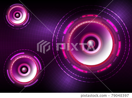 Hud circle. Abstract hi-tech loudspeaker background. Futuristic interface. Virtual reality technology screen Hud circle. Abstract hi-tech loudspeaker background. Futuristic interface. Virtual reality technology screen 79048397