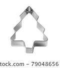 Christmas tree cookie baking pan isolated on white 79048656
