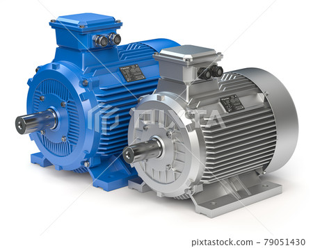Industrial electric motors isolated on white. 79051430