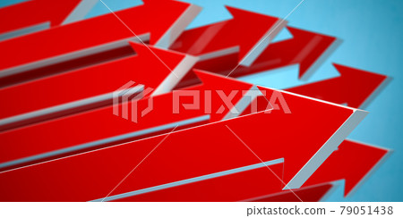 Up red arrows on blue background. Abstract business growth concept. Up red arrows on blue background. Abstract business growth concept. 79051438