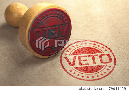 Veto stamp on craft paper. 79051439