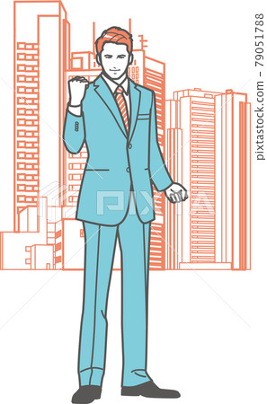 做膽量姿勢的商人 ③ 比爾 79051788