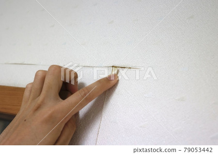 The wallpaper of the vinyl cloth of the house is peeled off 79053442