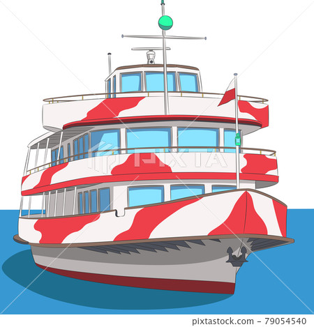 Passenger lake ship sailing along the lake. 79054540