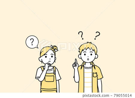 Illustrations of boys and girls thinking? Children, elementary school students, lower grades Illustrations of boys and girls thinking? Children, elementary school students, lower grades 79055014