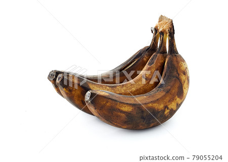 spoiled banana isolated on white background isolated 79055204