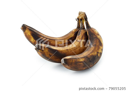 spoiled banana isolated on white background 79055205