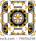 Baroque with greek vector pattern  79056298