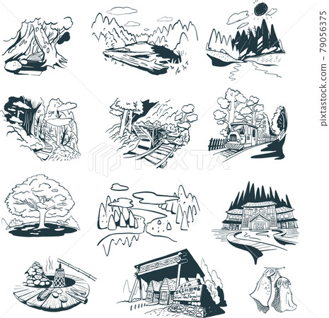 台灣宜蘭太平山國家森林遊樂區(黑白) 台灣宜蘭太平山國家森林遊樂區(黑白) 79056375