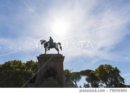 Giuseppe Garibaldi statue under a shining sun 79056960